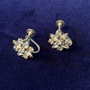 Vintage Screwback Crystal Earrings